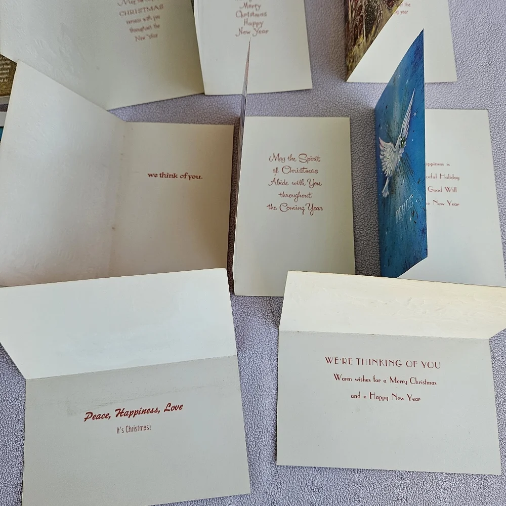 Famous Artists Studios VTG Christmas Card Set of 17 Holiday Religious Church